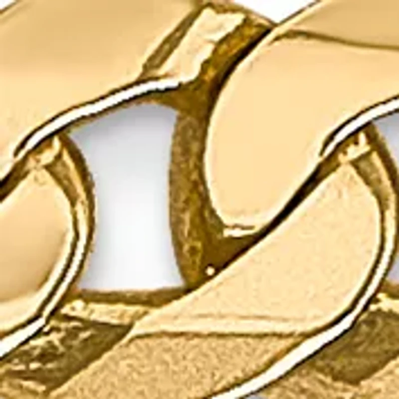 Men's 14K Yellow Gold 4.75 Millimeter Beveled Curb Chain Bracelet