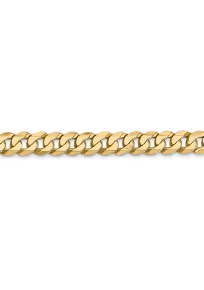 Men's 14K Yellow Gold 4.75 Millimeter Beveled Curb Chain Bracelet