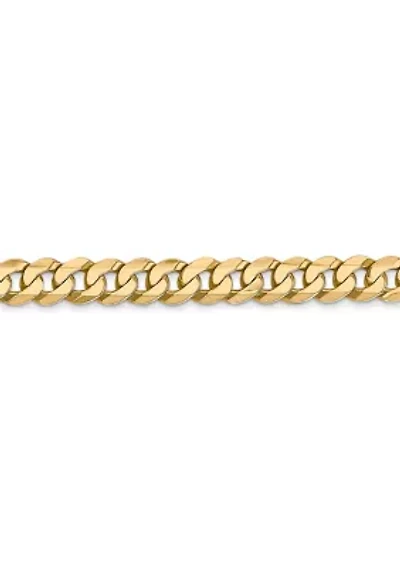 Men's 14K Yellow Gold 4.75 Millimeter Beveled Curb Chain Bracelet