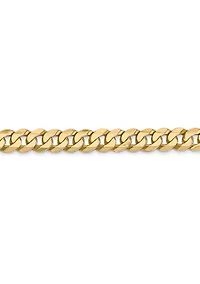 Men's 14K Yellow Gold 4.75 Millimeter Beveled Curb Chain Bracelet