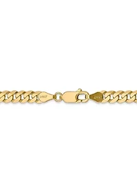 Men's 14K Yellow Gold 4.75 Millimeter Beveled Curb Chain Bracelet