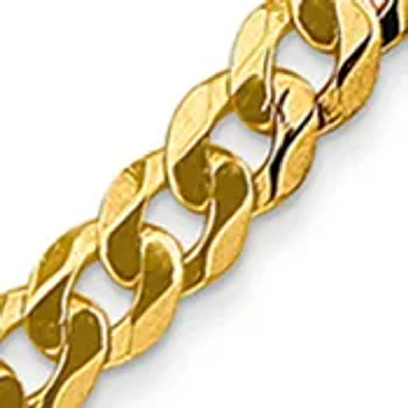 Mens 14K Yellow Gold 4.75 Millimeter Beveled Curb Chain Necklace