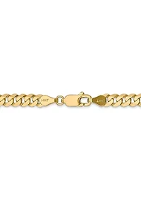 Mens 14K Yellow Gold 4.75 Millimeter Beveled Curb Chain Necklace