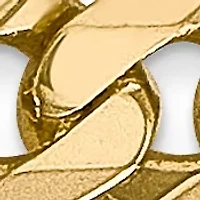 Mens 14K Yellow Gold 5.75 Millimeter Beveled Curb Chain Bracelet