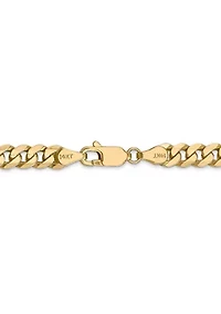 Mens 14K Yellow Gold 5.75 Millimeter Beveled Curb Chain Bracelet
