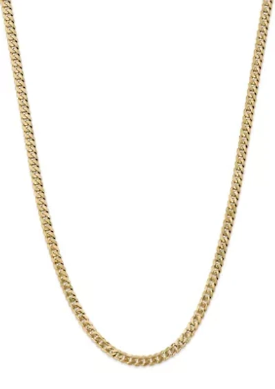 Men's 14K Yellow Gold 5.75 Millimeter Beveled Curb Chain Necklace