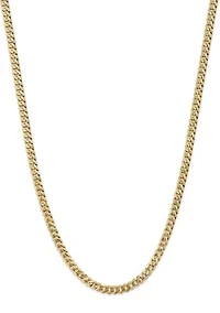 Men's 14K Yellow Gold Millimeter Beveled Curb Chain Necklace