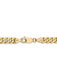 Men's 14K Yellow Gold Millimeter Beveled Curb Chain Necklace