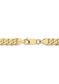 Men's 14K Yellow Gold 7.25 Millimeter Beveled Curb Chain Bracelet