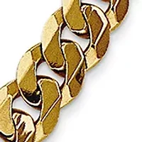 Men's 14K Yellow Gold Millimeter Beveled Curb Chain Necklace
