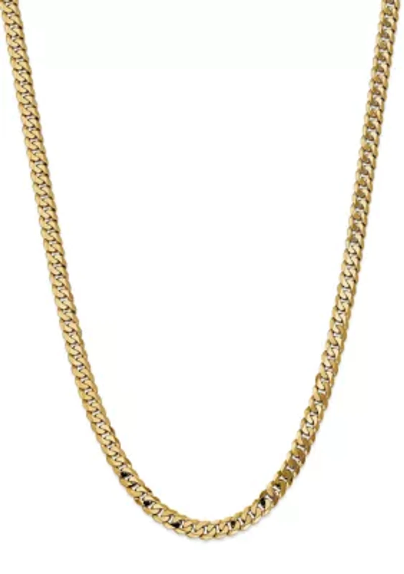 Men's 14K Yellow Gold Millimeter Beveled Curb Chain Necklace