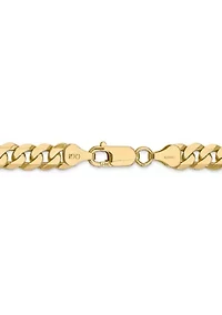 Men's 14K Yellow Gold Millimeter Beveled Curb Chain Necklace