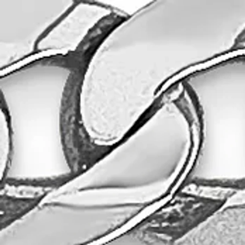 Mens 14K White Gold Millimeter Beveled Curb Chain Bracelet