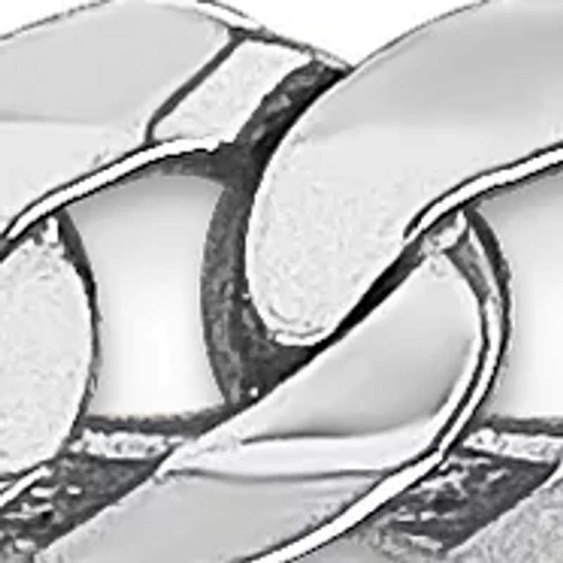 Mens 14K White Gold 4.76 Millimeter Beveled Curb Chain Necklace