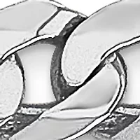 Mens 14K White Gold 4.76 Millimeter Beveled Curb Chain Necklace
