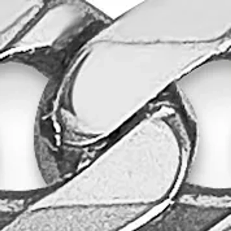 Mens 14K White Gold 5.75 Millimeter Beveled Curb Chain Bracelet