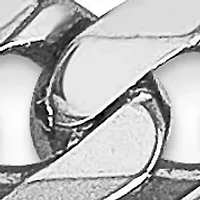 Mens 14K White Gold 5.75 Millimeter Beveled Curb Chain Bracelet