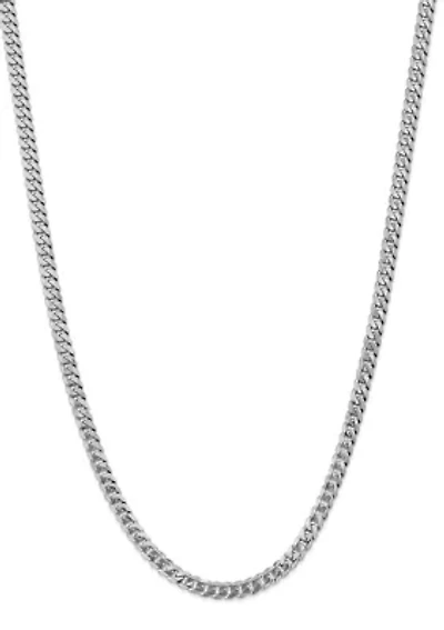 Men's 14K Gold Millimeter Beveled Curb Chain Necklace