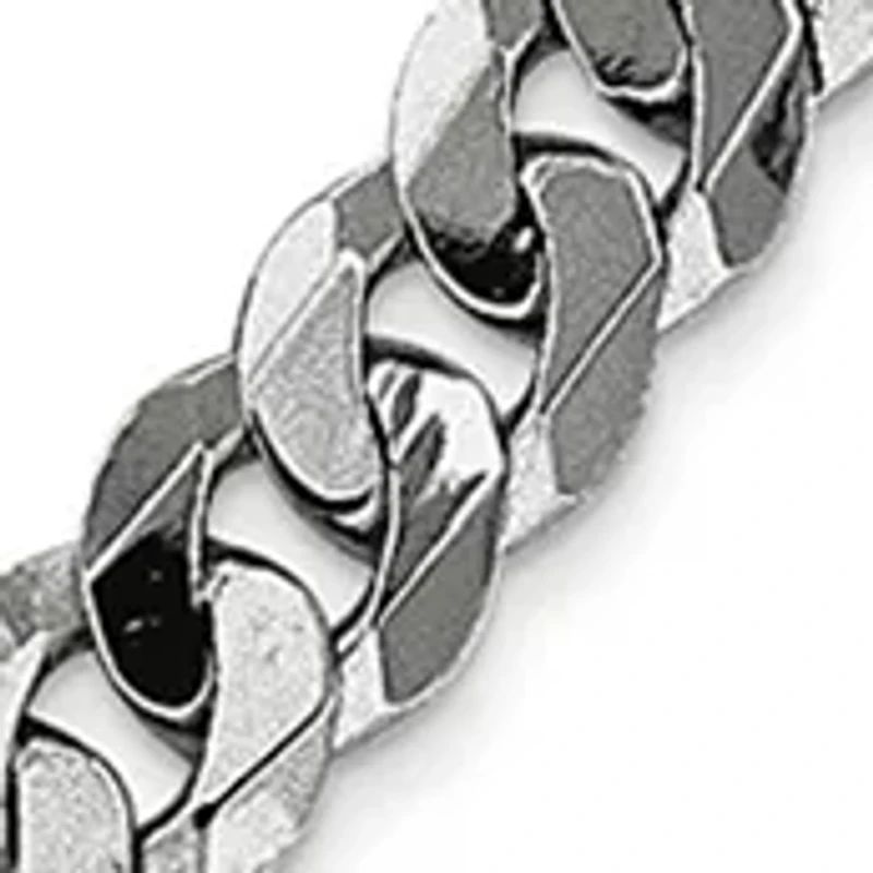 Men's 14K Gold Millimeter Beveled Curb Chain Bracelet