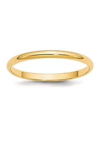 Women's 14K Yellow Gold Millimeter Lightweight Half Round Band