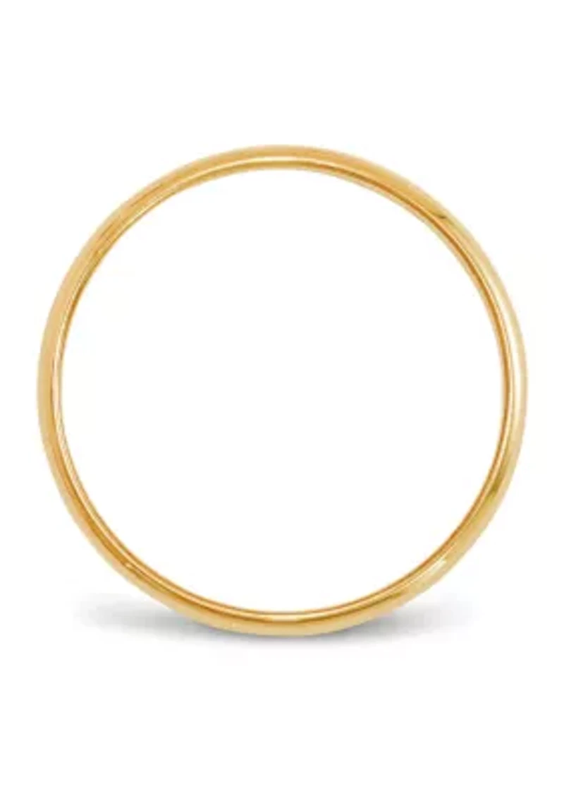 Women's 14K Yellow Gold Millimeter Lightweight Half Round Band