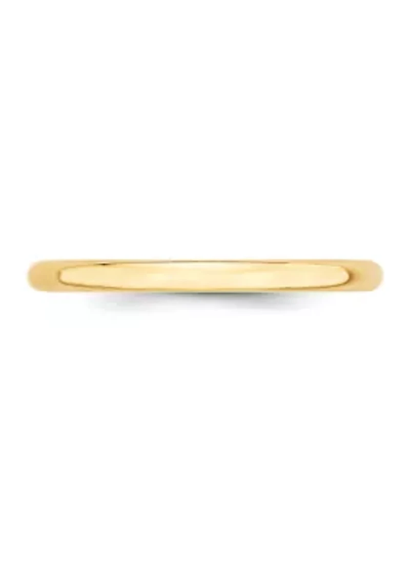 Women's 14K Yellow Gold Millimeter Lightweight Half Round Band