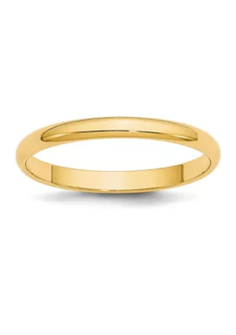 Women's 14K Yellow Gold Millimeter Lightweight Half Round Band