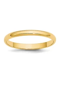 Women's 14K Yellow Gold Millimeter Lightweight Half Round Band