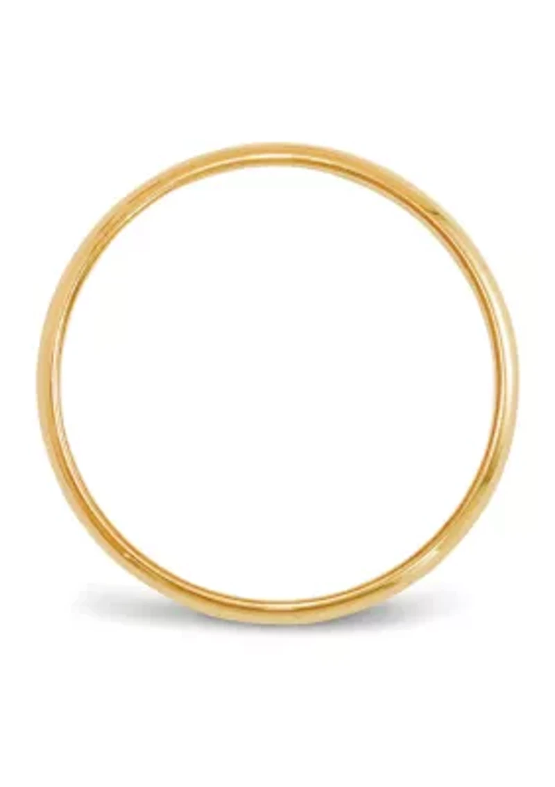 Women's 14K Yellow Gold Millimeter Lightweight Half Round Band