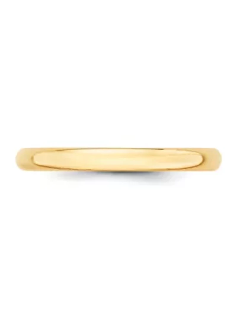 Women's 14K Yellow Gold Millimeter Lightweight Half Round Band