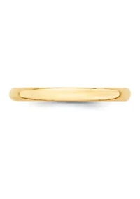 Women's 14K Yellow Gold Millimeter Lightweight Half Round Band