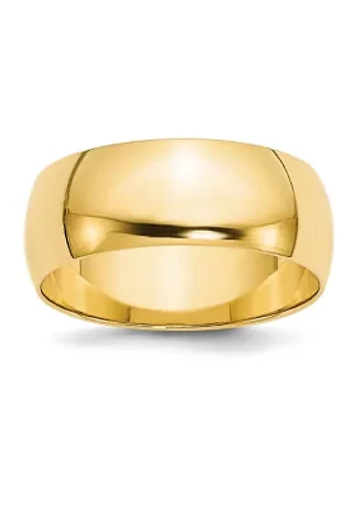 Women's 14K Yellow Gold Millimeter Lightweight Half Round Band