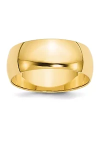 Women's 14K Yellow Gold Millimeter Lightweight Half Round Band