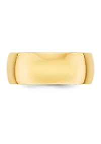 Women's 14K Yellow Gold Millimeter Lightweight Half Round Band