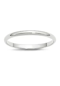 Women's 14K White Gold Millimeter Lightweight Half Round Band