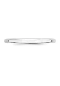 Women's 14K White Gold Millimeter Lightweight Half Round Band
