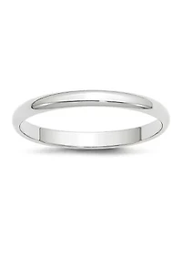 Women's 14K White Gold 2.5 Millimeter Lightweight Half Round Band