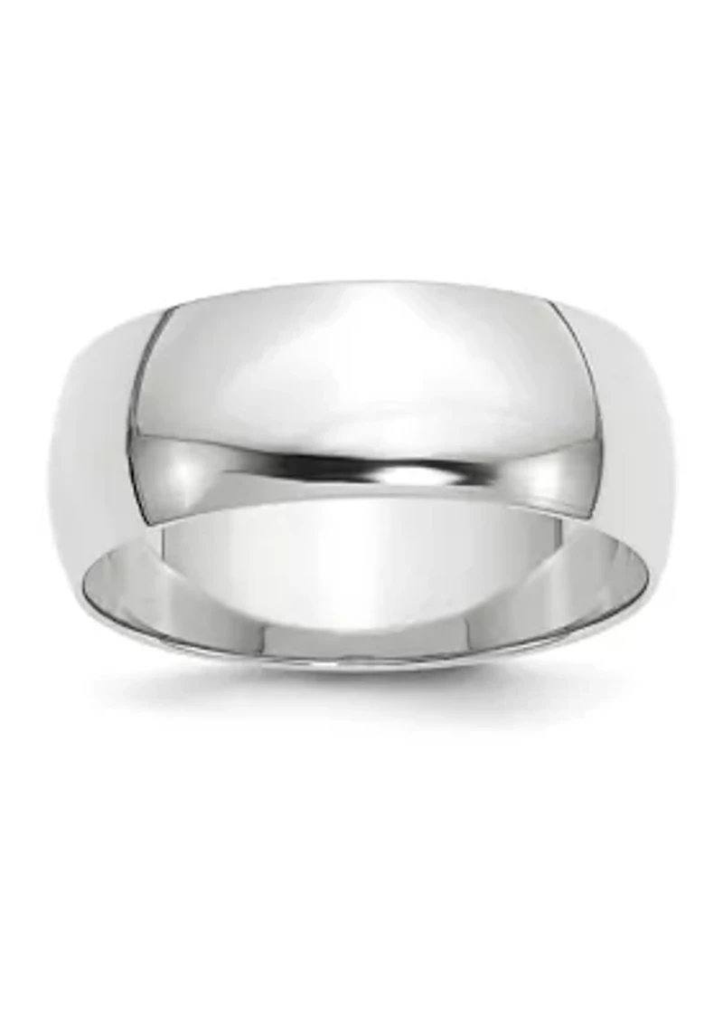 Women's 14K White Gold Millimeter Lightweight Half Round Band