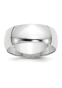 Women's 14K White Gold Millimeter Lightweight Half Round Band