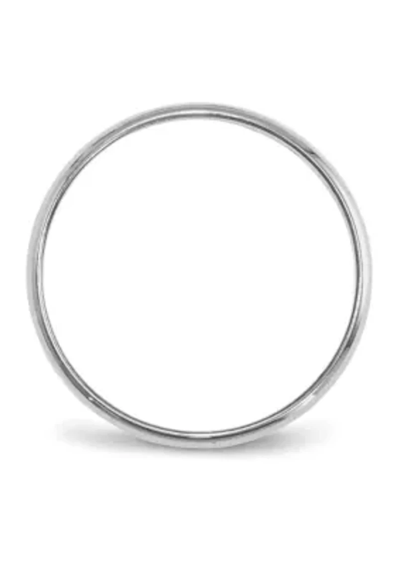Women's 14K White Gold Millimeter Lightweight Half Round Band