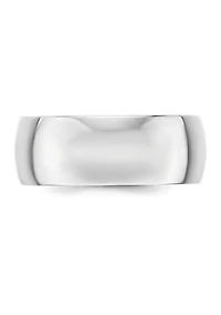 Women's 14K White Gold Millimeter Lightweight Half Round Band