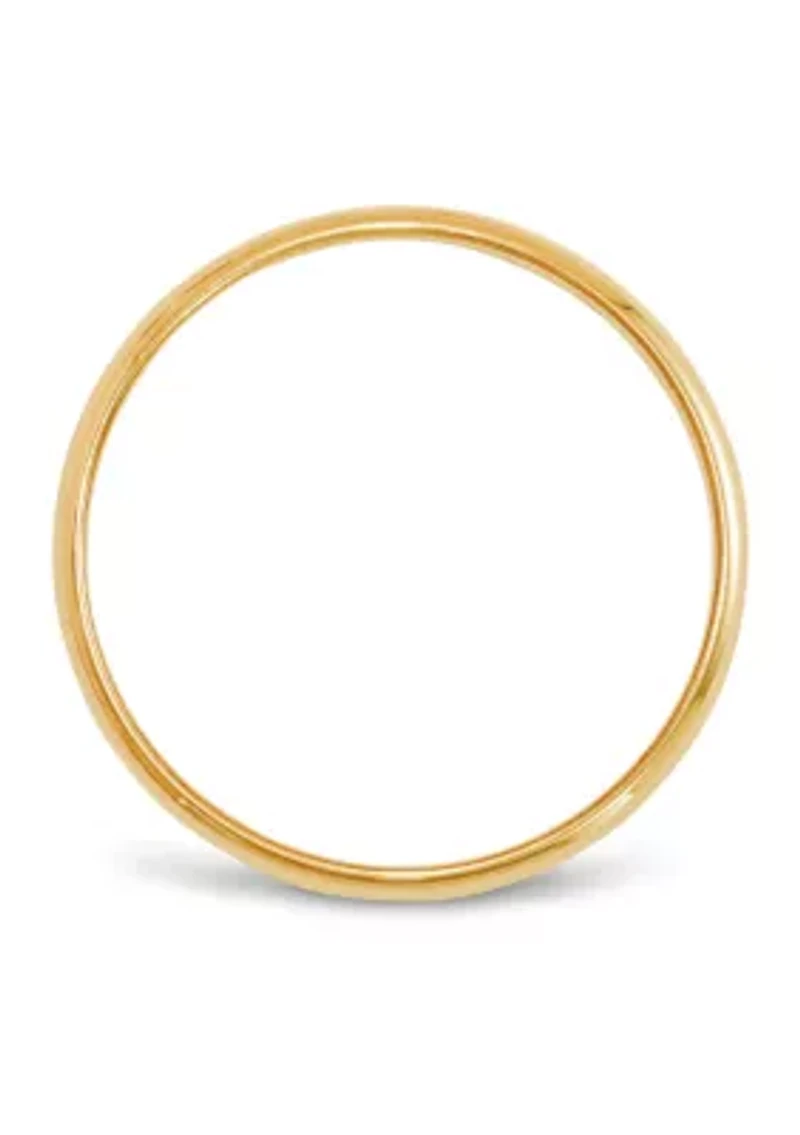Men's 14K Yellow Gold Millimeter Lightweight Half Round Band