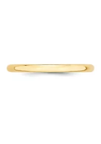 Men's 14K Yellow Gold Millimeter Lightweight Half Round Band