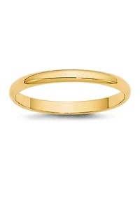 Men's 14K Yellow Gold Millimeter Lightweight Half Round Band