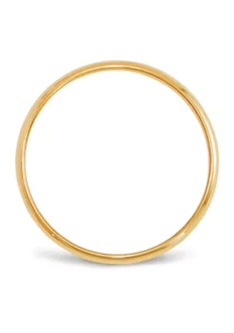 Men's 14K Yellow Gold Millimeter Lightweight Half Round Band