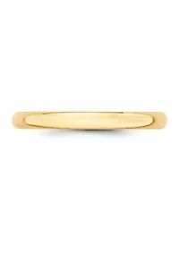 Men's 14K Yellow Gold Millimeter Lightweight Half Round Band