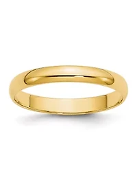 Men's 14K Yellow Gold Millimeter Lightweight Half Round Band