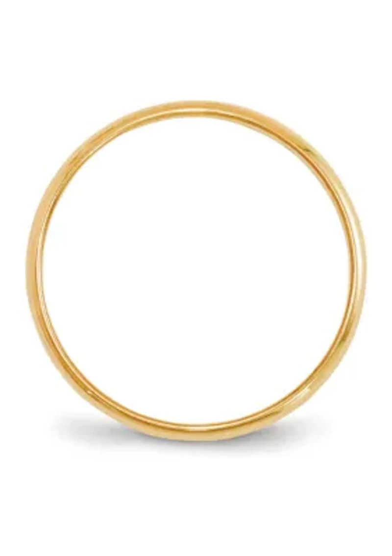 Men's 14K Yellow Gold Millimeter Lightweight Half Round Band