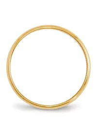 Men's 14K Yellow Gold Millimeter Lightweight Half Round Band