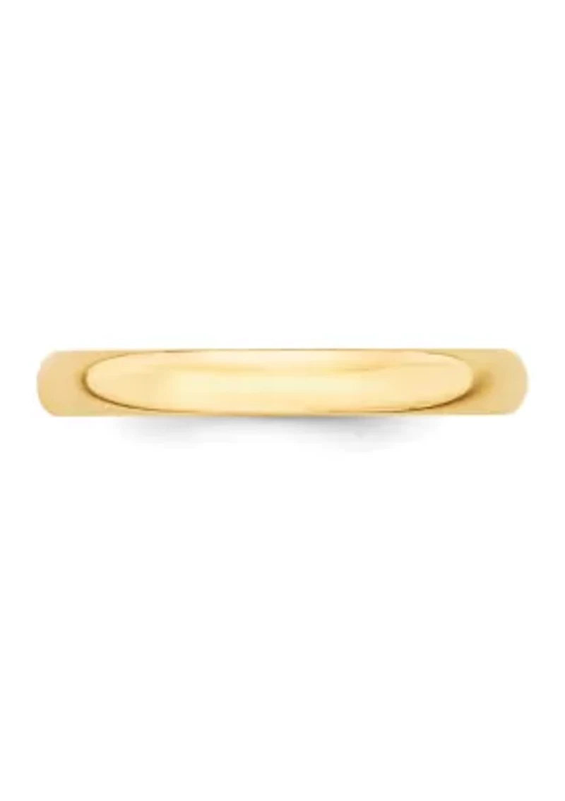 Men's 14K Yellow Gold Millimeter Lightweight Half Round Band